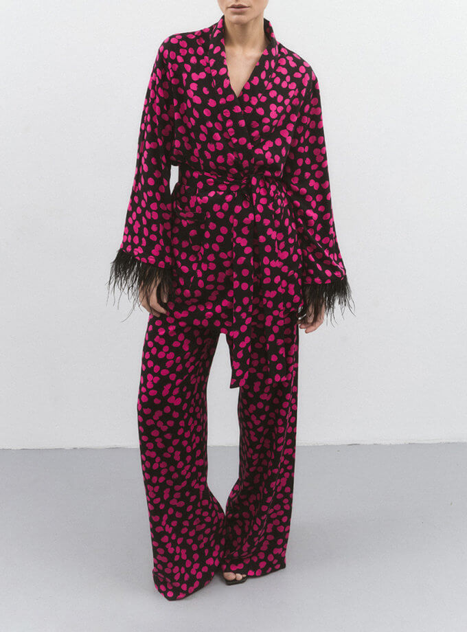 Костюм в рожеву цятку зі з'ємним пірʼям TWINSIS CLOTHES (TW_SS 337733)