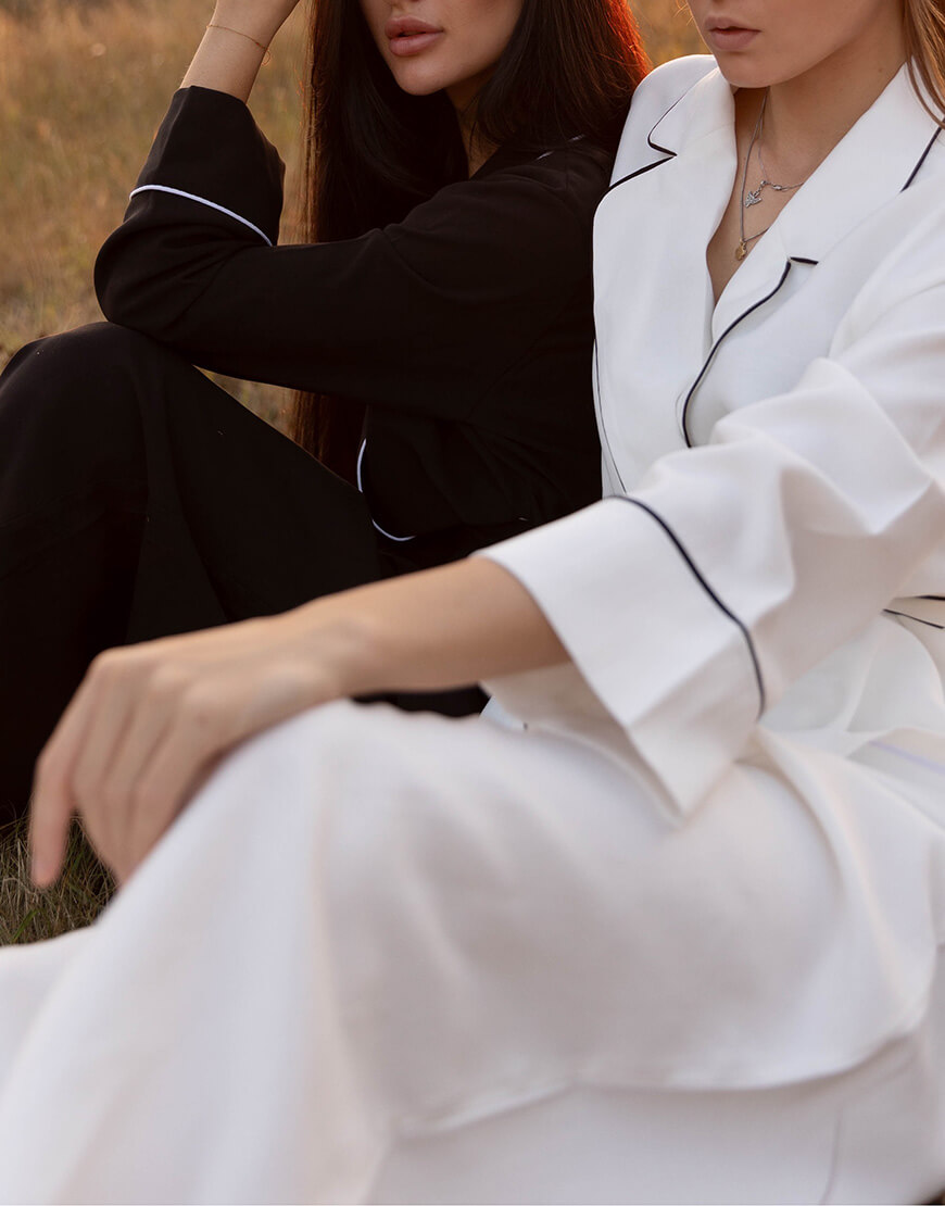 2024-01-21 15.11.27 Костюм під пояс білий в чорний кант з кімоно TWINSIS CLOTHES (TW_SS 34586) - фото 7