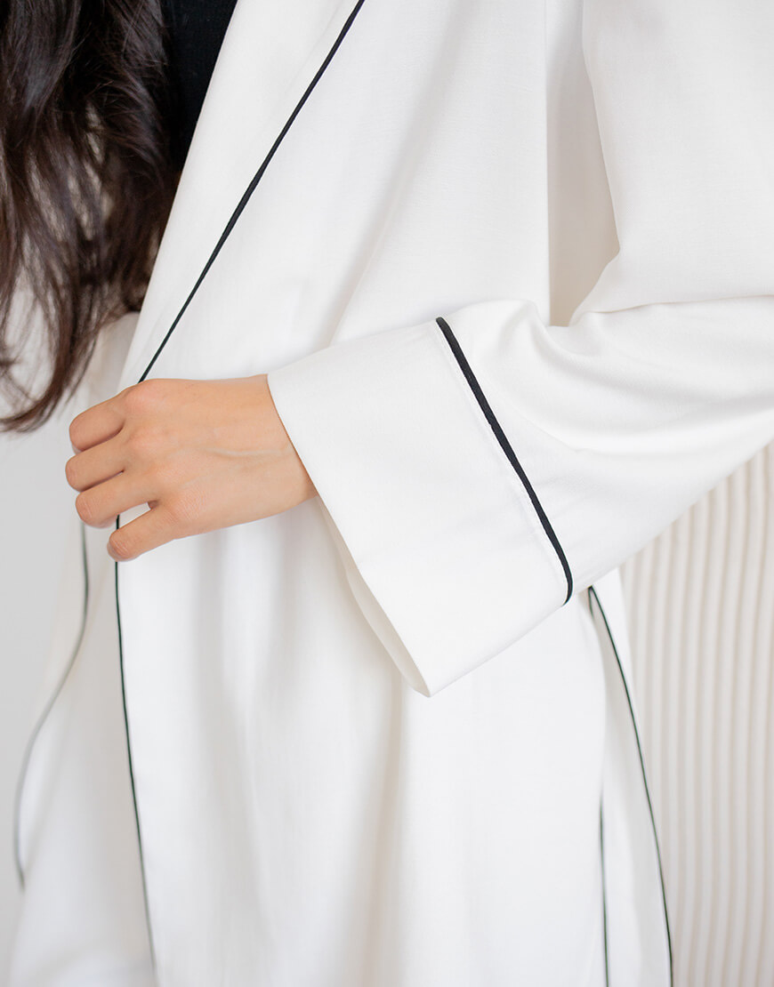 2024-01-21 15.14.54 Костюм під пояс білий в чорний кант з кімоно TWINSIS CLOTHES (TW_SS 34586) - фото 4