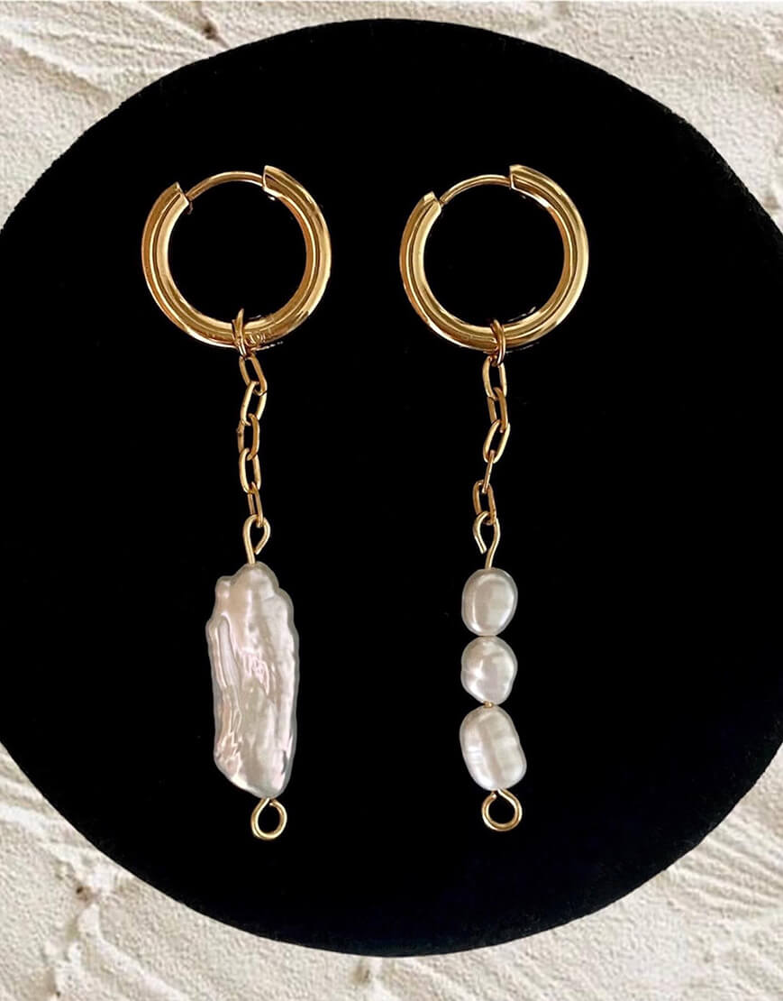 3BEDBE10-6D12-4993-AC54-219FD524DF8E Асиметричні сережки на ланцюжках NSTONE (NST_NS2) - фото 2