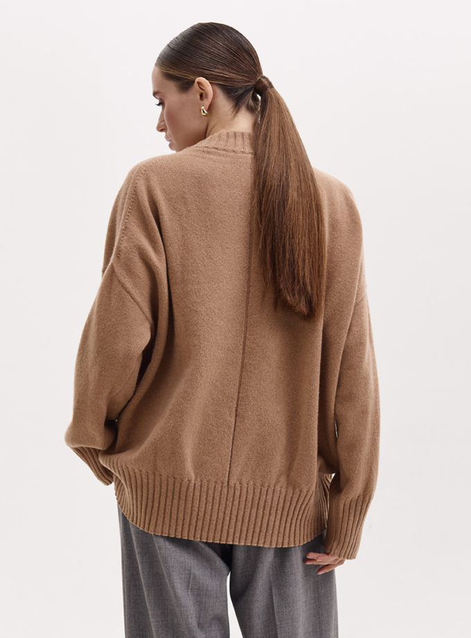 Светр об'ємний з вовни мериноса та кашеміру FIORE BIANCO (FRBC_ovcash_beige)