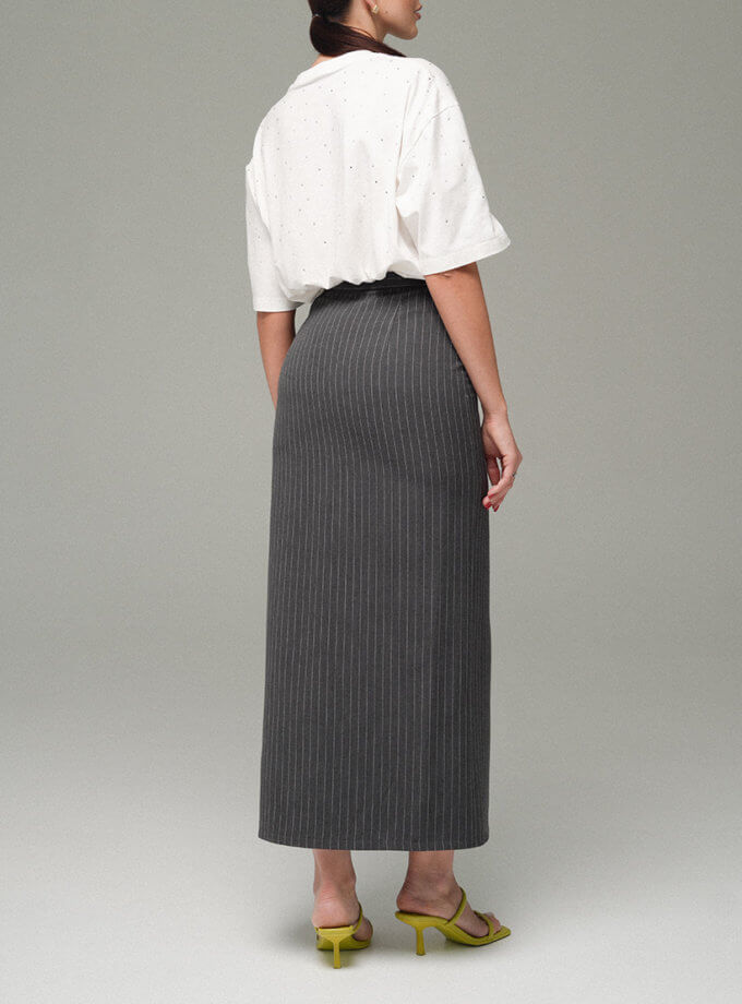 Спідниця сіра в смужку максі TWINSIS CLOTHES (TW_SS 45600)