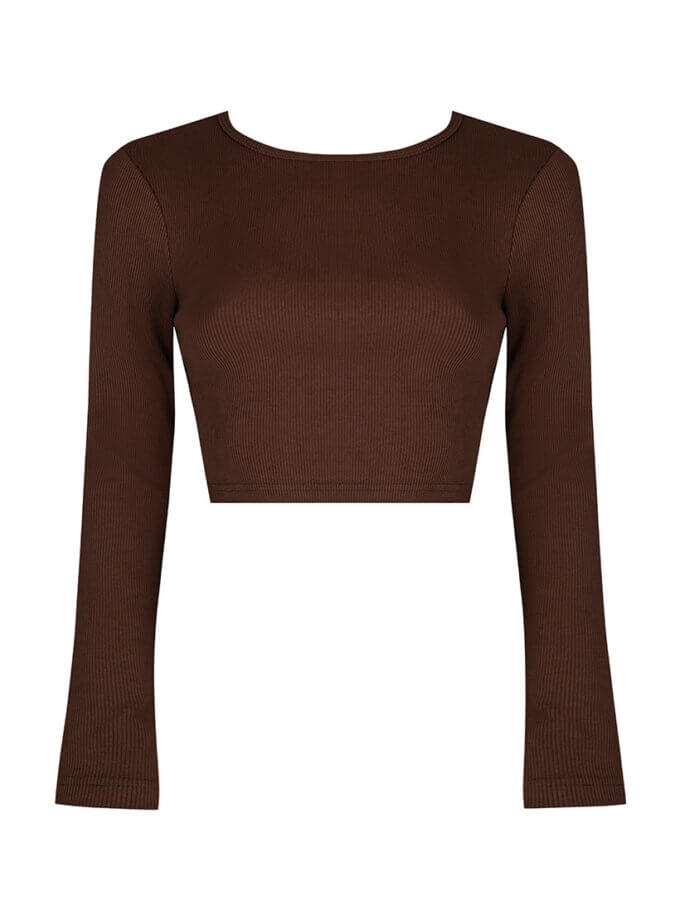 Топ з відкритою спиною шоколадного кольору 7/11 SEVEN ELEVEN (SE_SE25TpNBck_Br)