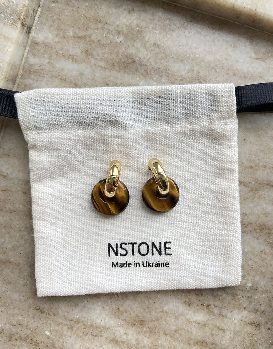 IMG_0551 Сережки трансформери з тигровим оком NSTONE (NST_NS17) - фото 3