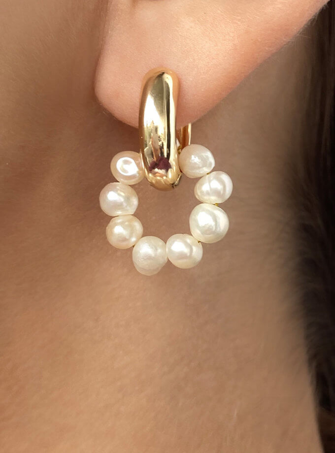 Сережки Pearl Hoops NSTONE (NST_NS8)
