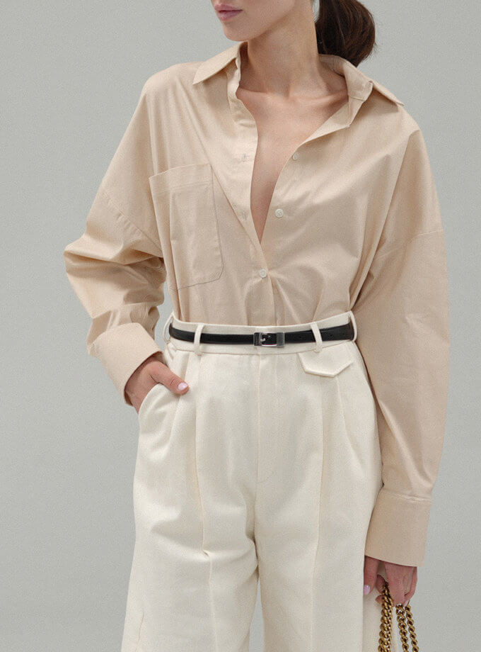 Сорочка класична бежева TWINSIS CLOTHES (TW_SS 454677)