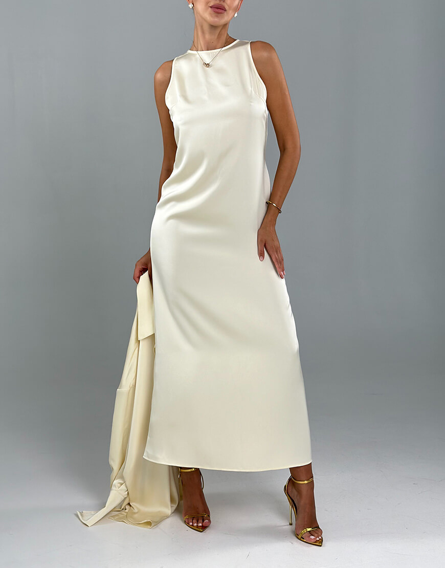 IMG_3111 Сукня сатинова максі кольору топлене молоко TWINSIS CLOTHES (TW_SS 33110)