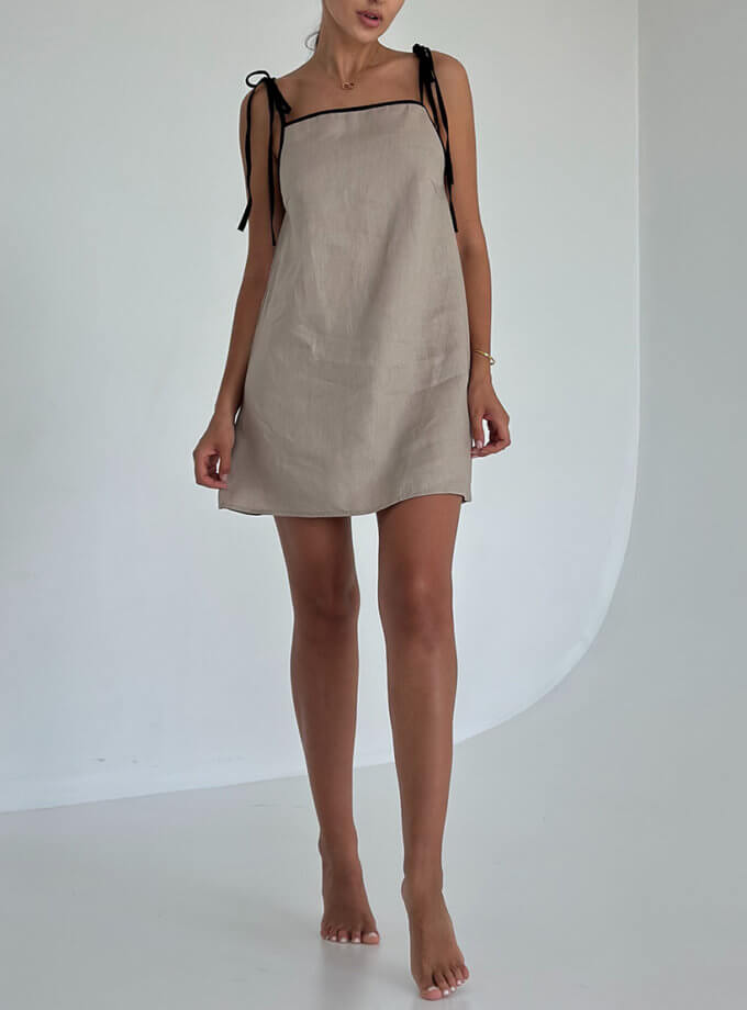 Сарафан льняний міні з чорним кантом TWINSIS CLOTHES (TW_SS 121990)