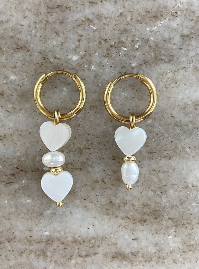 Асиметричні сережки з серцями NSTONE (NST_NS7)