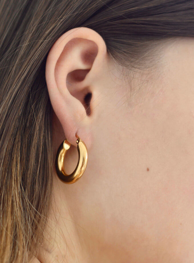 Сережки кільця 25мм в золоті NSTONE (NST_NS13)