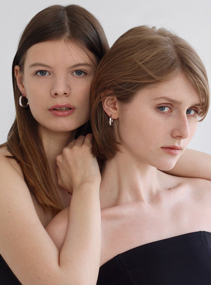 Сережки кільця 25мм в сріблі NSTONE (NST_NS11)