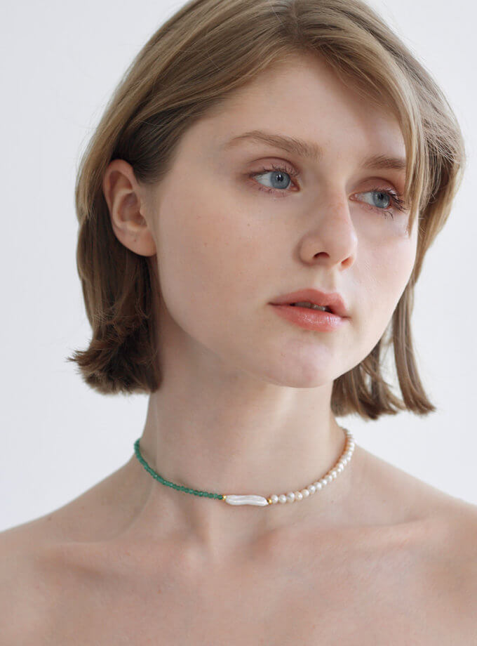 Чокер half pearl green NSTONE (NST_NS34)