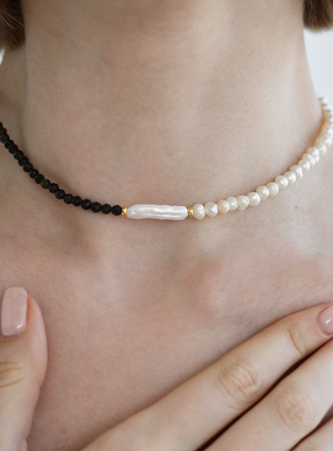 Чокер half pearl black NSTONE (NST_NS35)