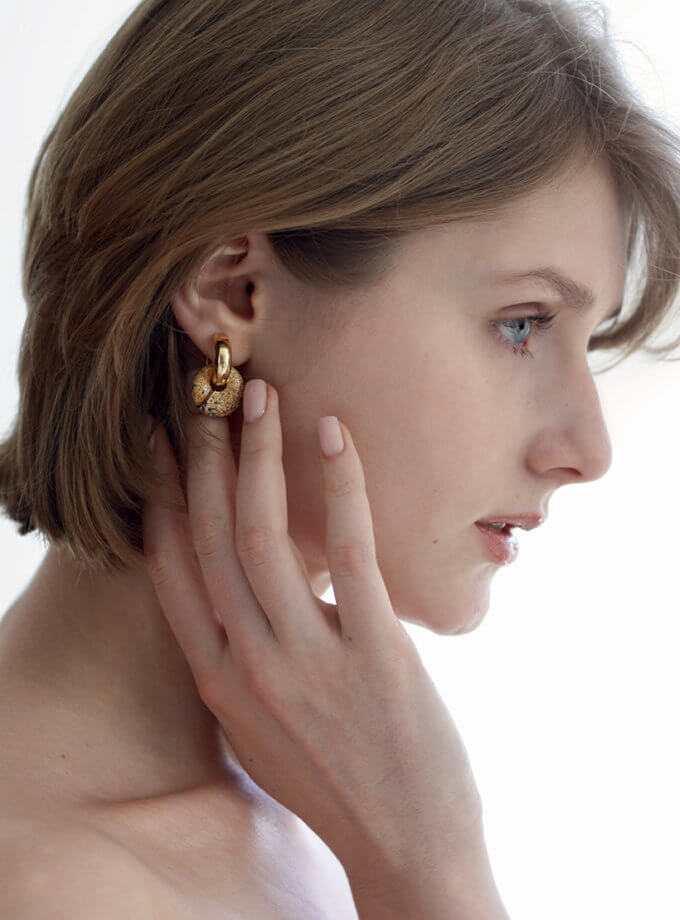 Сережки трансформери з яшмою NSTONE (NST_NS18)