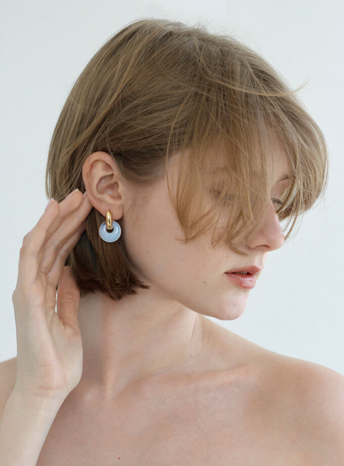 Сережки трансформери з місячним камінням NSTONE (NST_NS16)