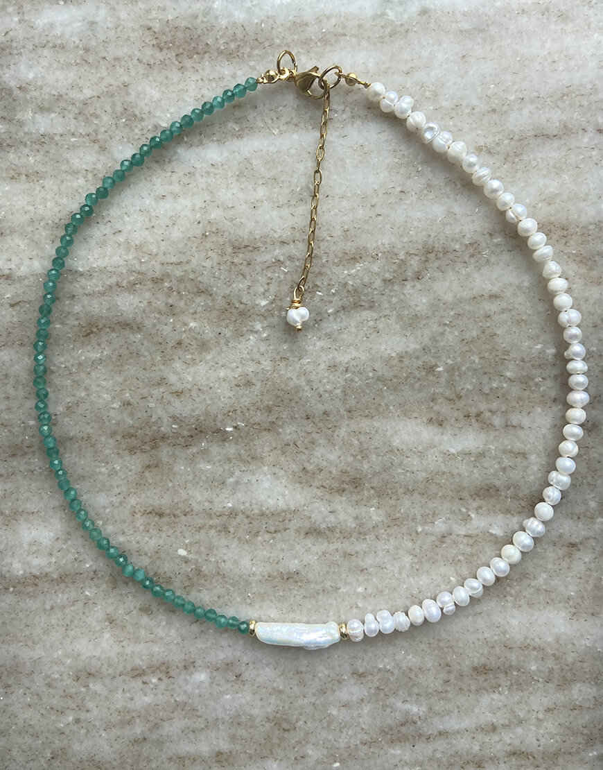 IMG_4659 Чокер half pearl green NSTONE (NST_NS34) - фото 3