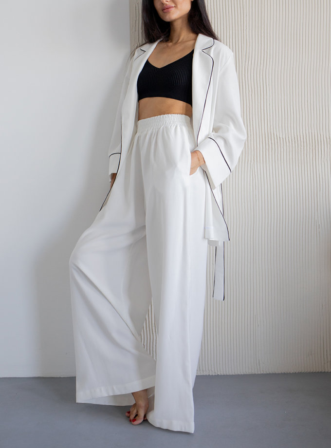 Костюм під пояс білий в чорний кант з кімоно TWINSIS CLOTHES (TW_SS 67590)