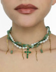Намисто Cross Necklace Green NSTONE (NST_NS24) - фото 3