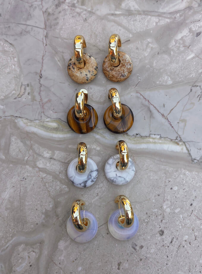 Сережки трансформери з яшмою NSTONE (NST_NS18)