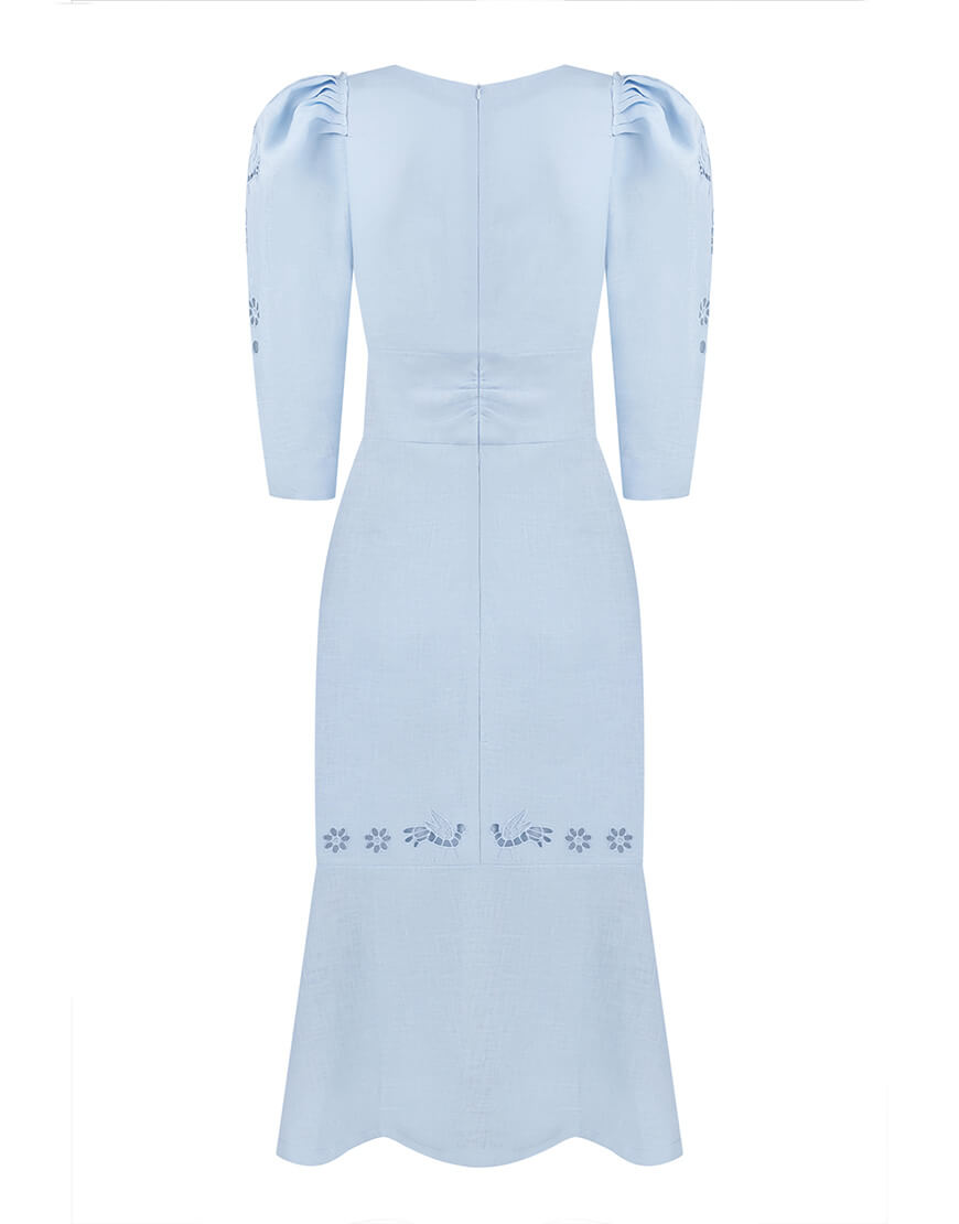 IMG_9057 Дерево життя блакитна міді сукня FOBERINI (FOBERI_SS24025) - фото 2