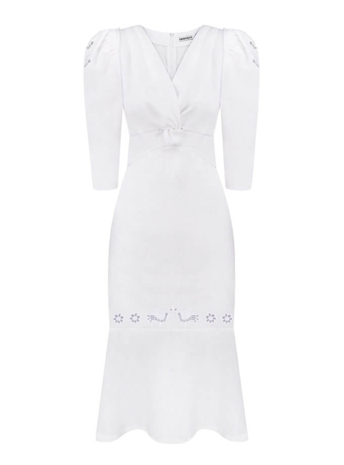 Дерево життя біла міді сукня FOBERINI (FOBERI_SS24023)