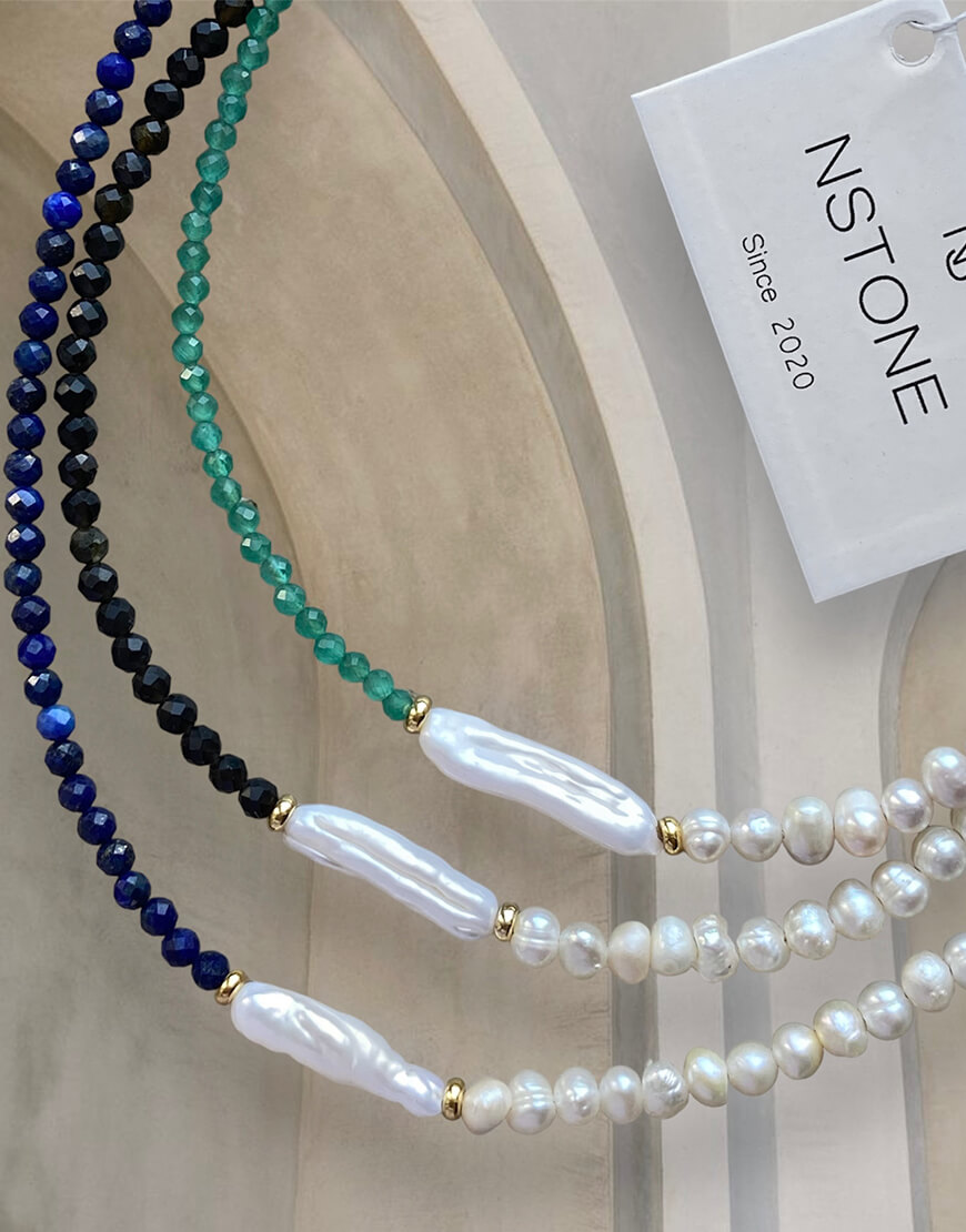 PhotoRoom_20230611_185440 Чокер half pearl green NSTONE (NST_NS34) - фото 4