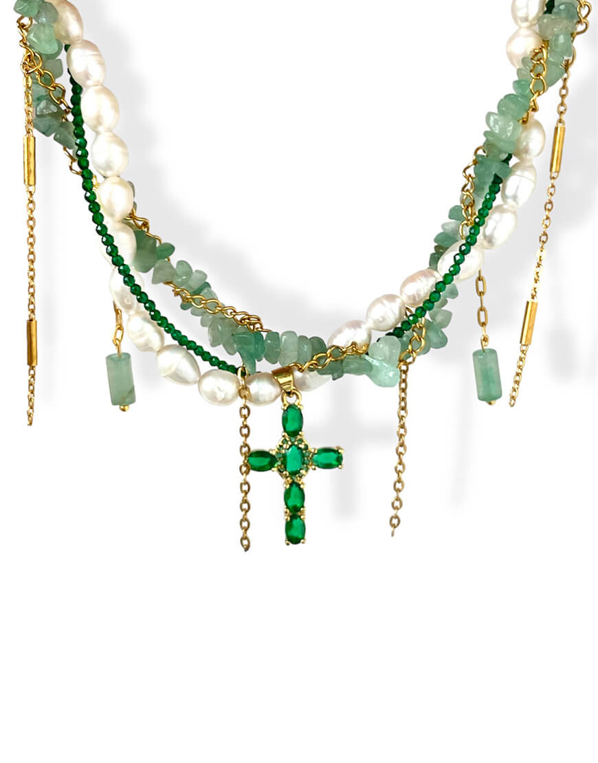 Photoroom_20240625_095145 Намисто Cross Necklace Green NSTONE (NST_NS24) - фото 2