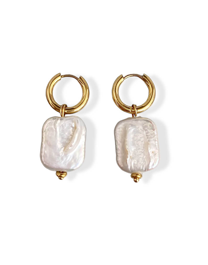 Photoroom_20240709_152851 Сережки з бароковими перлинами прямокутної форми NSTONE (NST_NS9) - фото 2