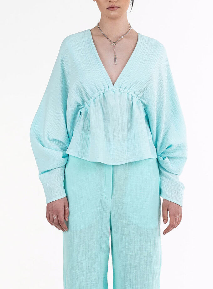 Блуза блакитна легка котонова 7/11 SEVEN ELEVEN (SE_SE25KmnZn_Bl)