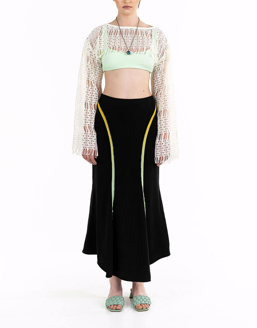 Seven_Eleven_ZDO_146 Спідниця чорна максі годе 7/11 SEVEN ELEVEN (SE_SE25SkCrg_Br-1) - фото 3