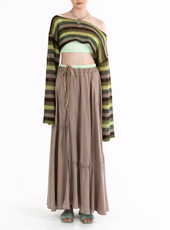 Спідниця коричнева на затяжках максі 7/11 SEVEN ELEVEN (SE_SE25SkCrg_Br)