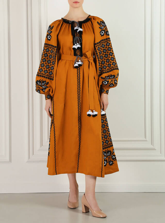 Золото гірчична міді сукня FOBERINI (FOBERI_1105)