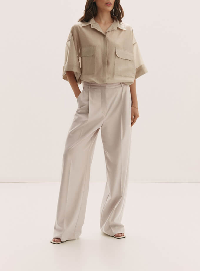 Штани прямі світло-сірі FIORE BIANCO (FRBK_FB_0807_24)