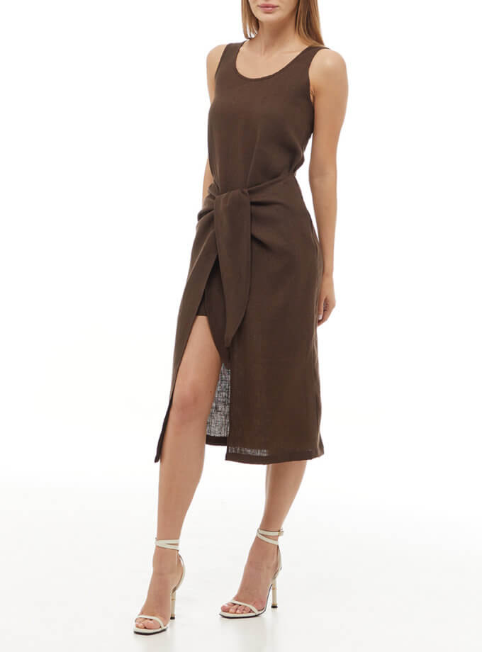 Сукня міді шоколадна GRAMMA (GRM_grmm00012)