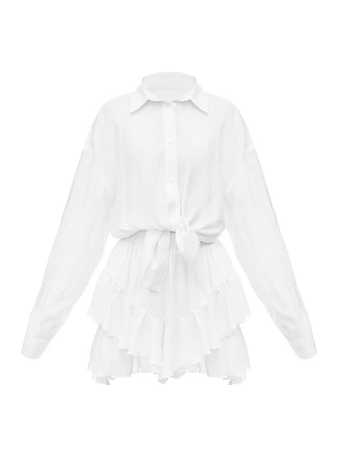 Вільна сорочка із паском у молочному кольорі ATTIE (ATT_SRTWH01)