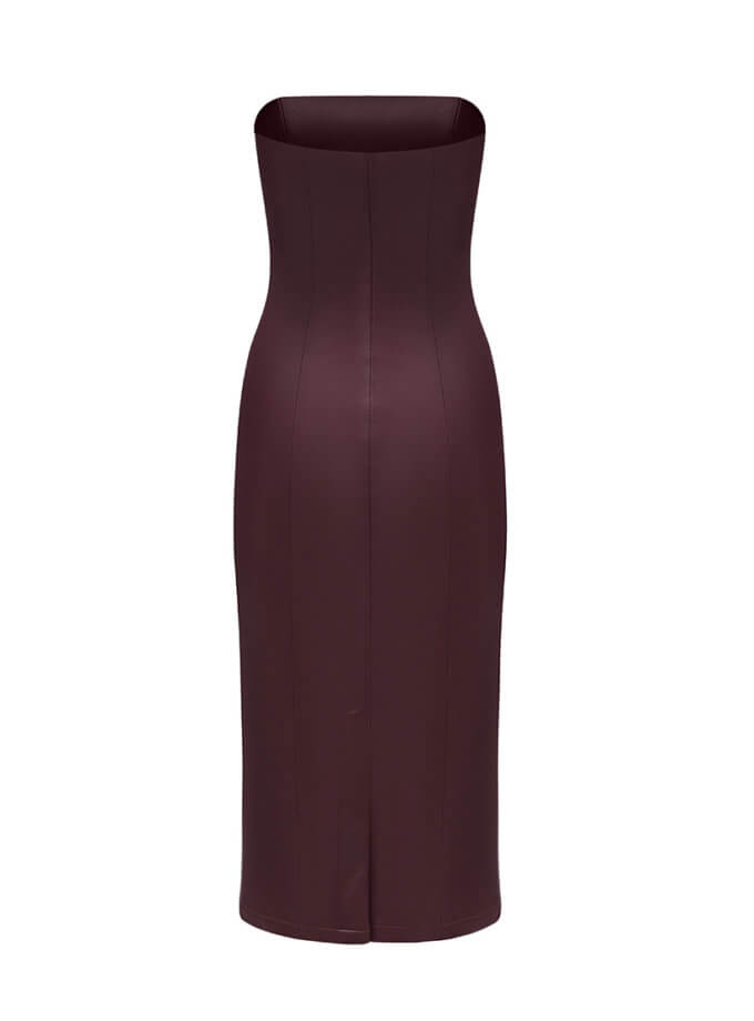 Шкіряна сукня WILD HEARTS (WH_lthrdrs-drkred038)