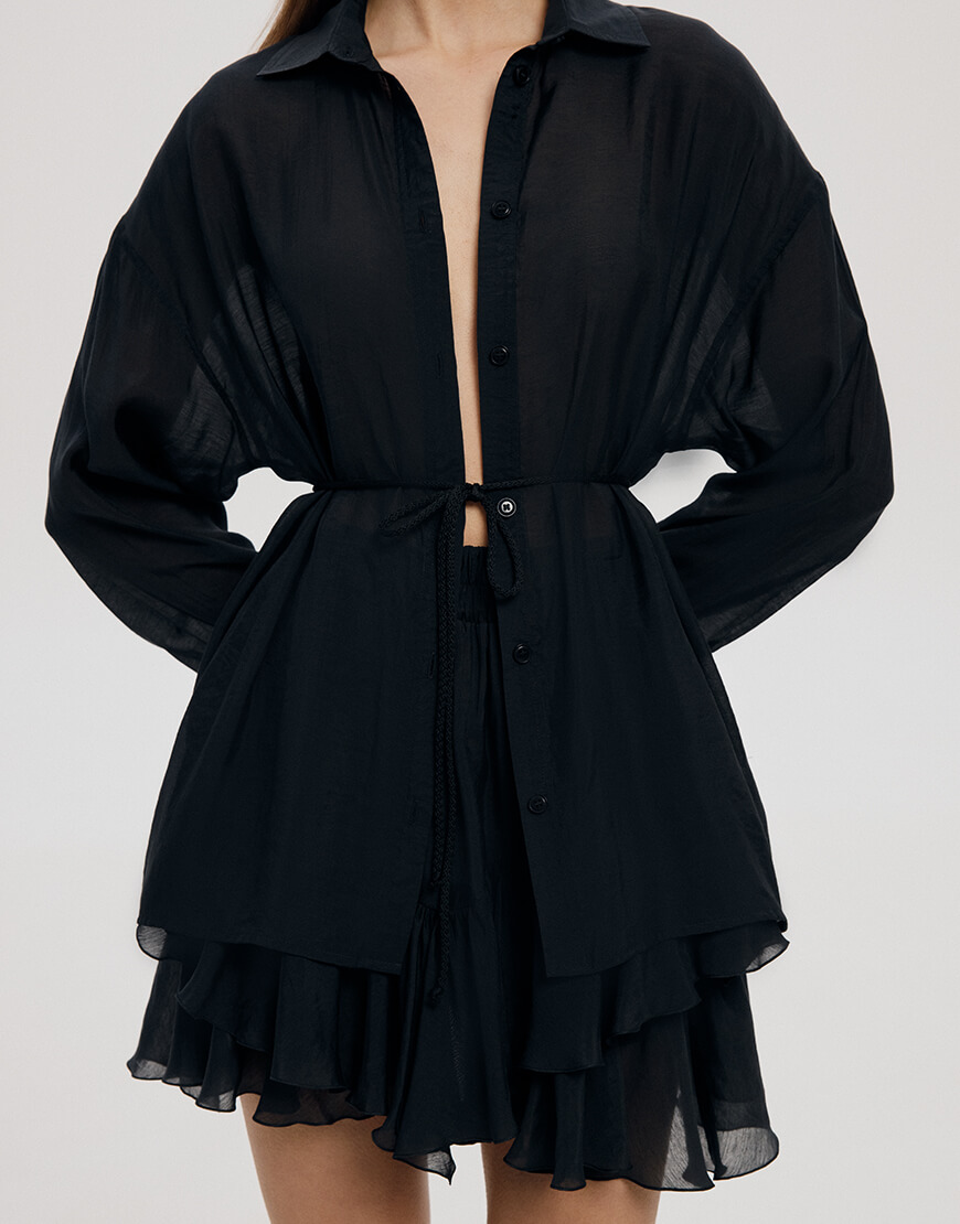 4 Спідниця-шорти у чорному кольорі ATTIE (ATT_SKBL02) - фото 8