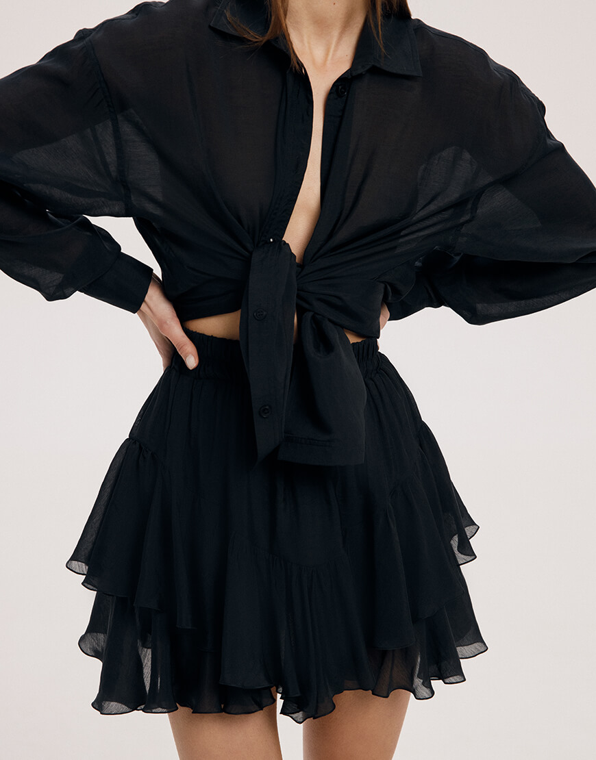 5 Спідниця-шорти у чорному кольорі ATTIE (ATT_SKBL02) - фото 9