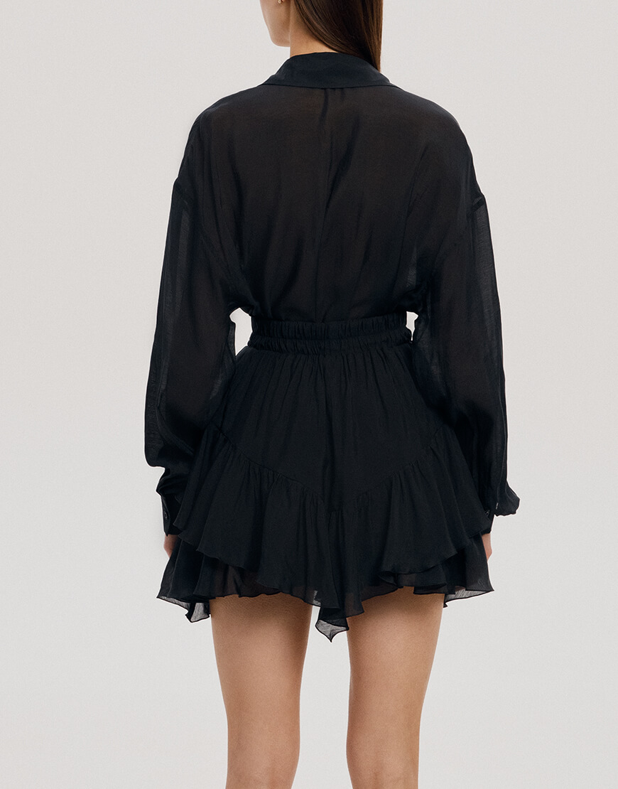 8 Вільна сорочка із паском у чорному кольорі ATTIE (ATT_SRTBL02) - фото 5