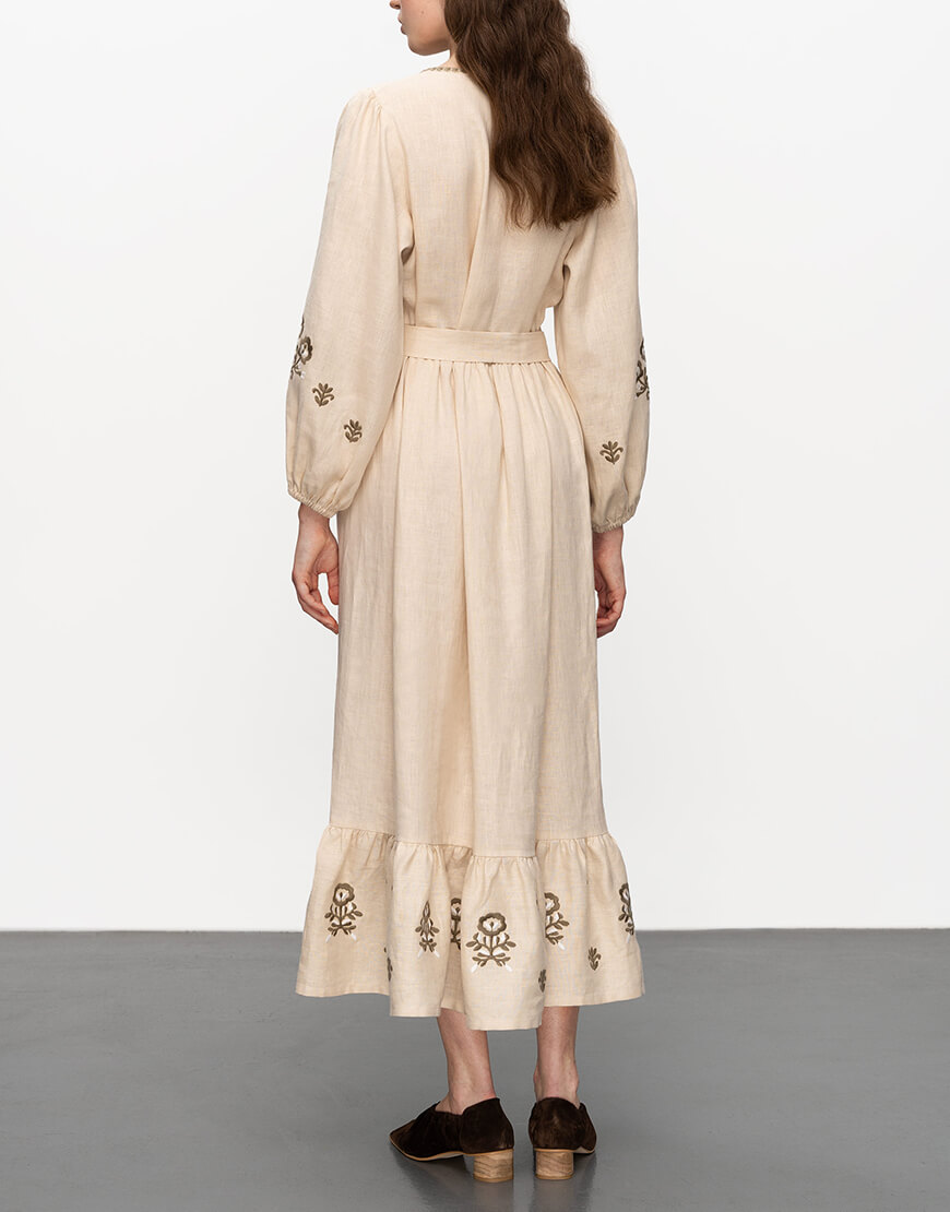 9EBSUMzrfgW6Y3xhEvVFSlMOh70jNeVlQRkTizCo Вишита лляна сукня Tranoy ETNODIM (ETN_Tranoy) - фото 5