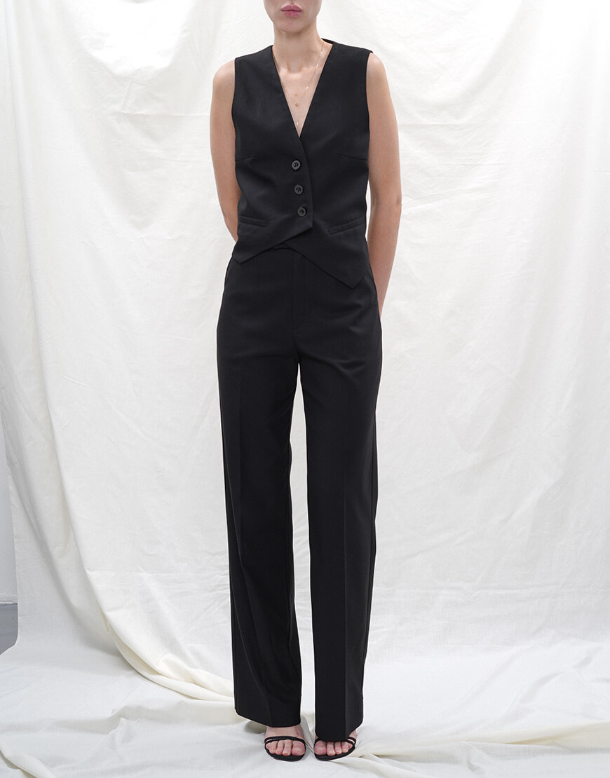 DSC04212 Брюки прямого крою чорного кольору середньої посадки TWINSIS CLOTHES (TW_FL 137808)