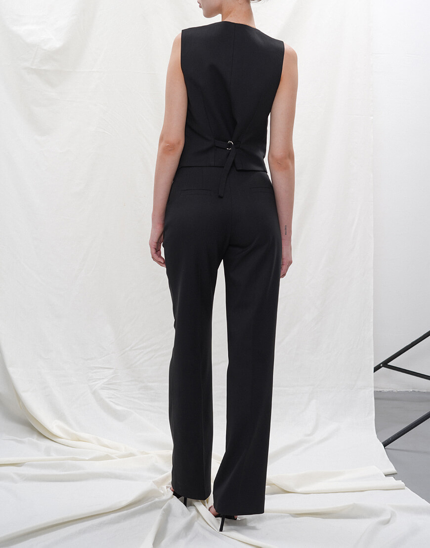 DSC04226 Брюки прямого крою чорного кольору середньої посадки TWINSIS CLOTHES (TW_FL 137808) - фото 4