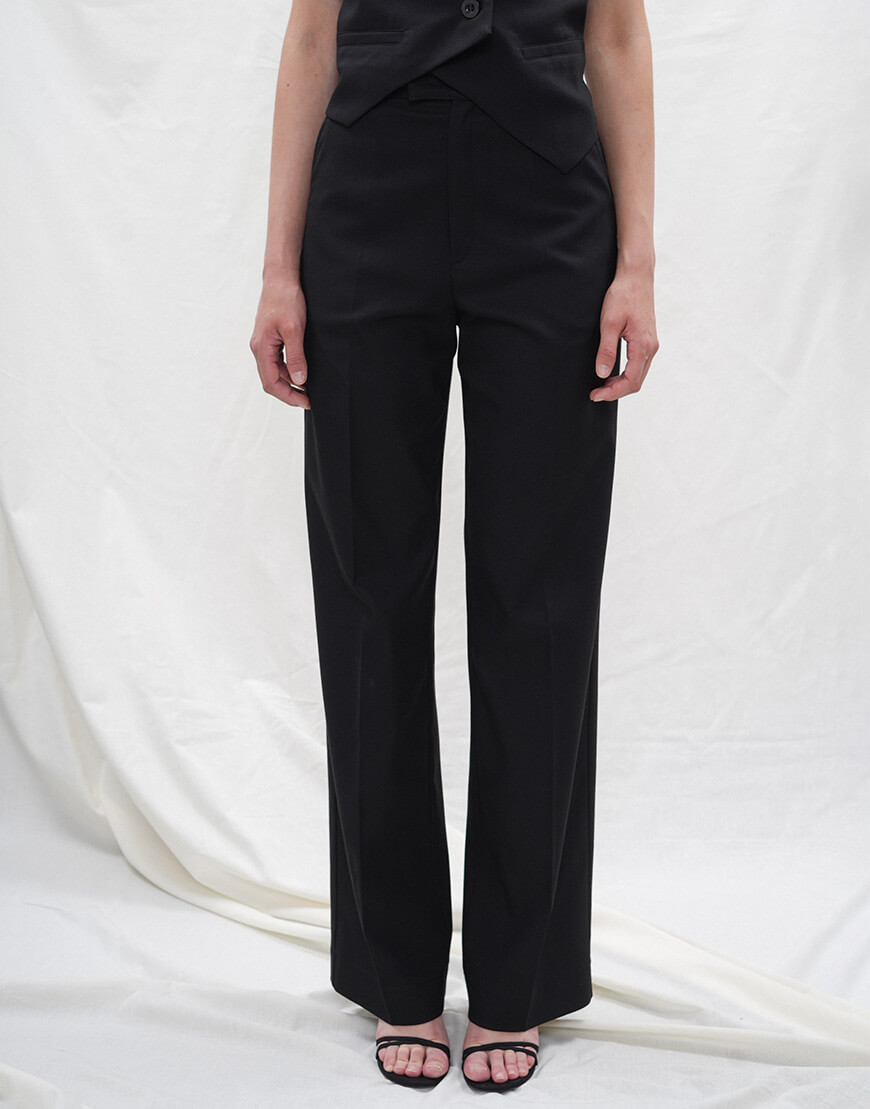 DSC04232 Брюки прямого крою чорного кольору середньої посадки TWINSIS CLOTHES (TW_FL 137808) - фото 5