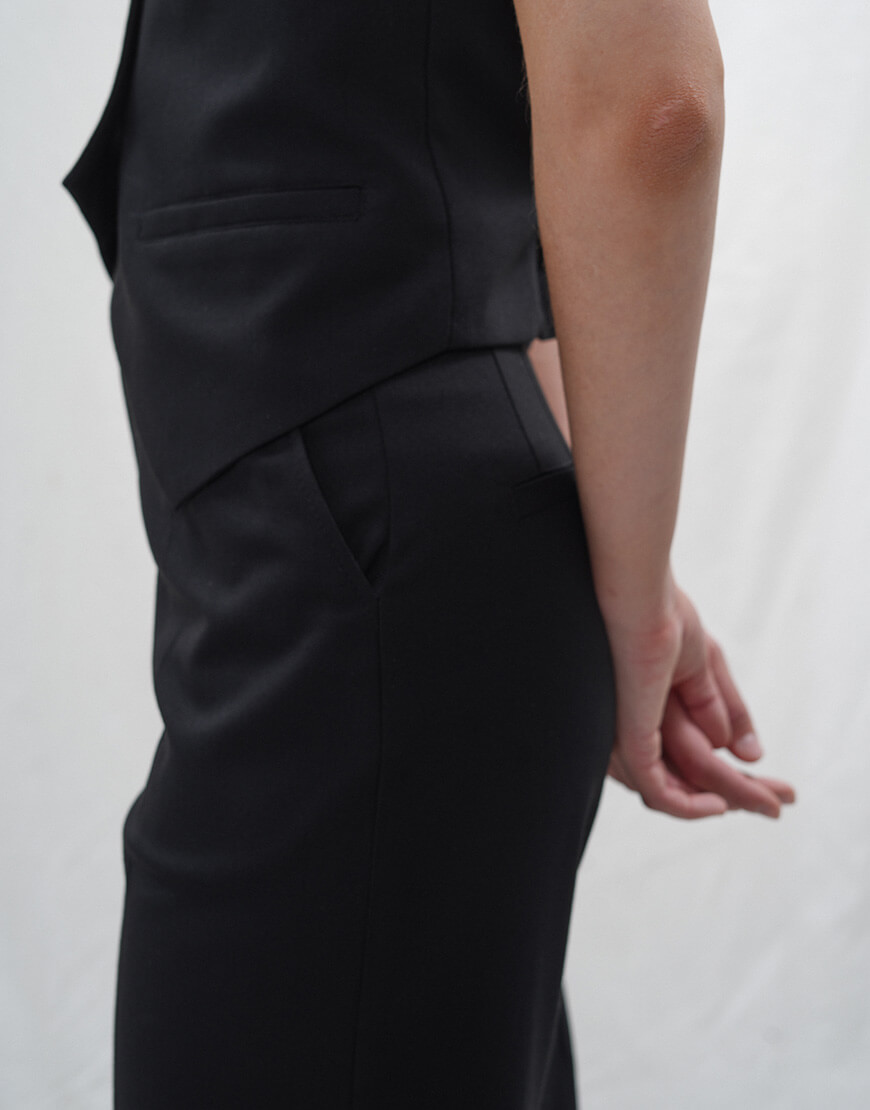 DSC04234 Брюки прямого крою чорного кольору середньої посадки TWINSIS CLOTHES (TW_FL 137808) - фото 6