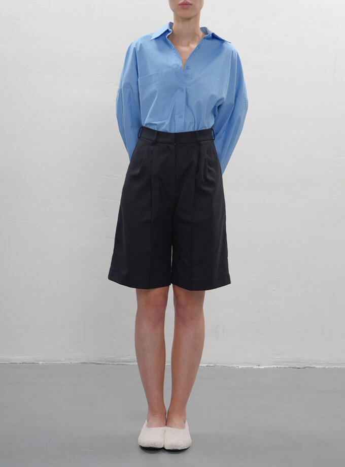 Бермуди темно-синього кольору з костюмної тканини TWINSIS CLOTHES (TW_FL 137811)