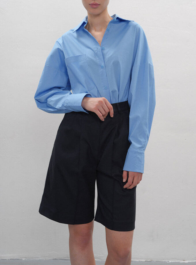 Бермуди темно-синього кольору з костюмної тканини TWINSIS CLOTHES (TW_FL 137811)