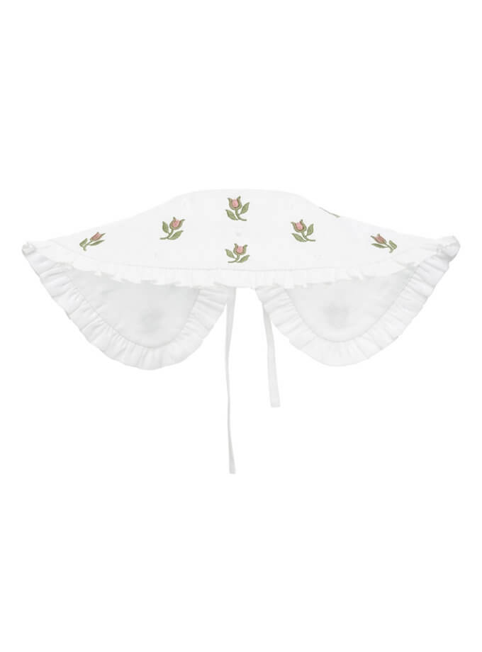 Білий комір з квітковим орнаментом Пелагея ETNODIM (ETN_Pelagia)