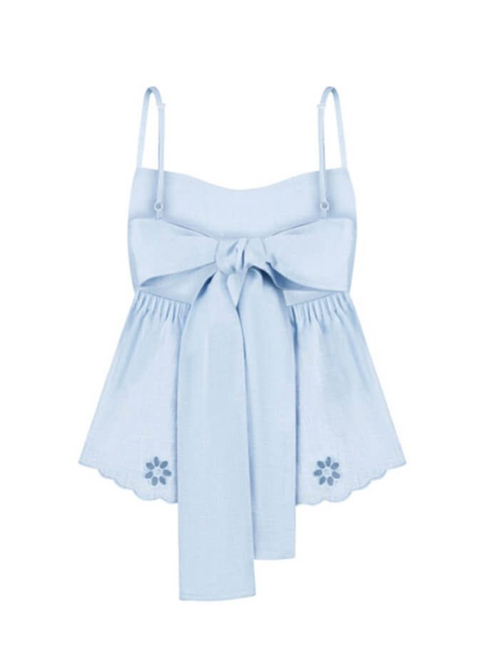 Дерево життя блакитний топ FOBERINI (FOBERI_SS24013XSS)