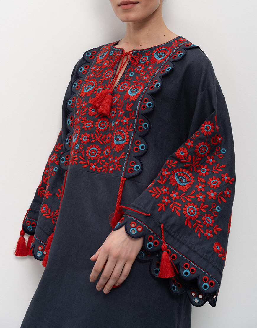 LIIxY3h2aMj0vFyISp9n59iPUmSSgz8OjG9wF1cw Коротка вишита сукня Лемківщини Lemky ETNODIM (ETN_Lemky) - фото 7