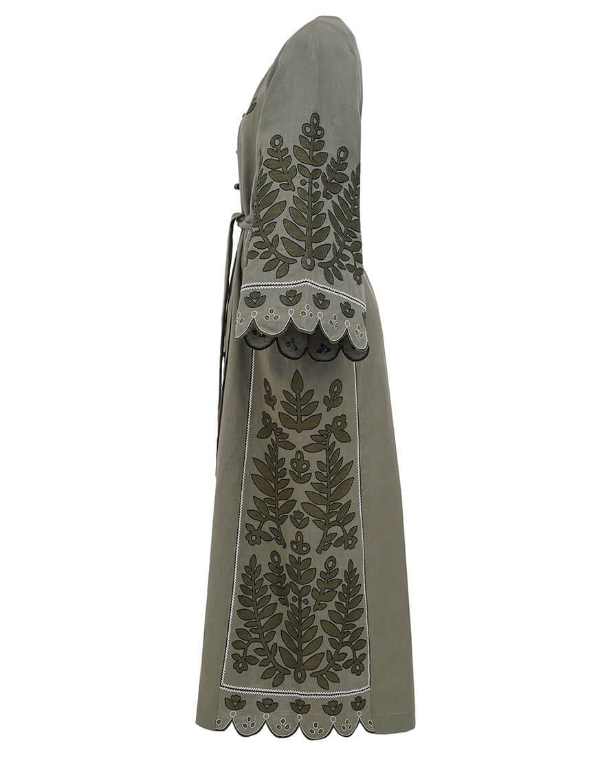 Lvc3VYM2ibsspoUGveT5aU3uQQXBX34ysZ7FElBK Лляна вишита сукня на ґудзиках Smereka ETNODIM (ETN_Smereka) - фото 2